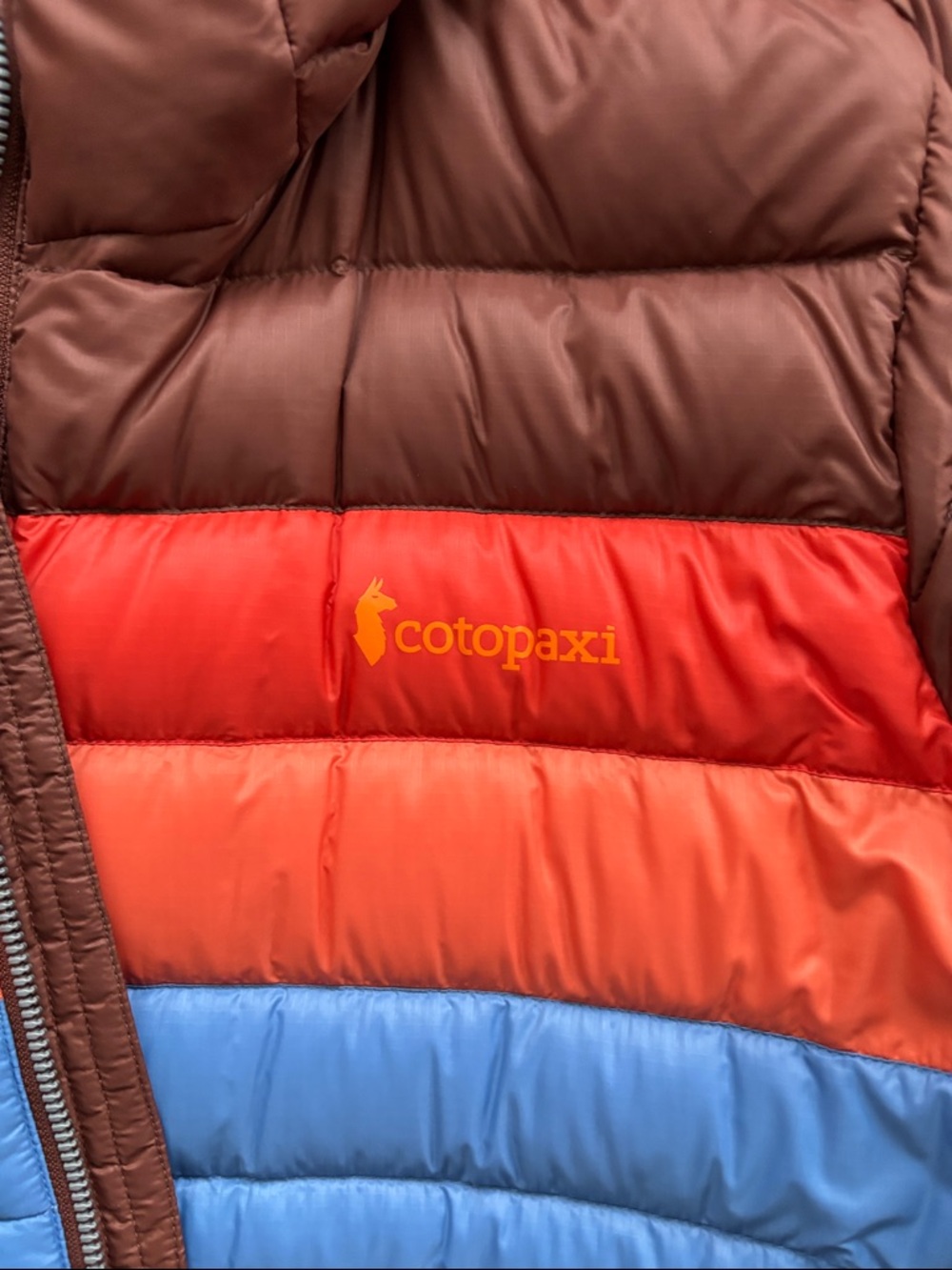 cotopaxi Brown, Orange & Blue Insulated Hooded Ski Jacket - Picture 4 of 6